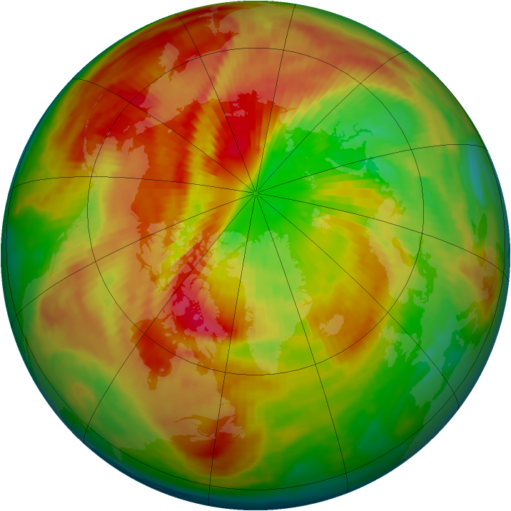 Arctic ozone map for 17 March 1998
